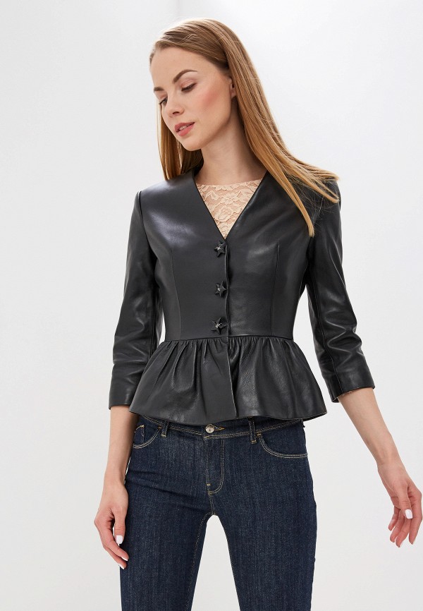 

Куртка кожаная Elisabetta Franchi, Черный, Elisabetta Franchi EL037EWEDED6