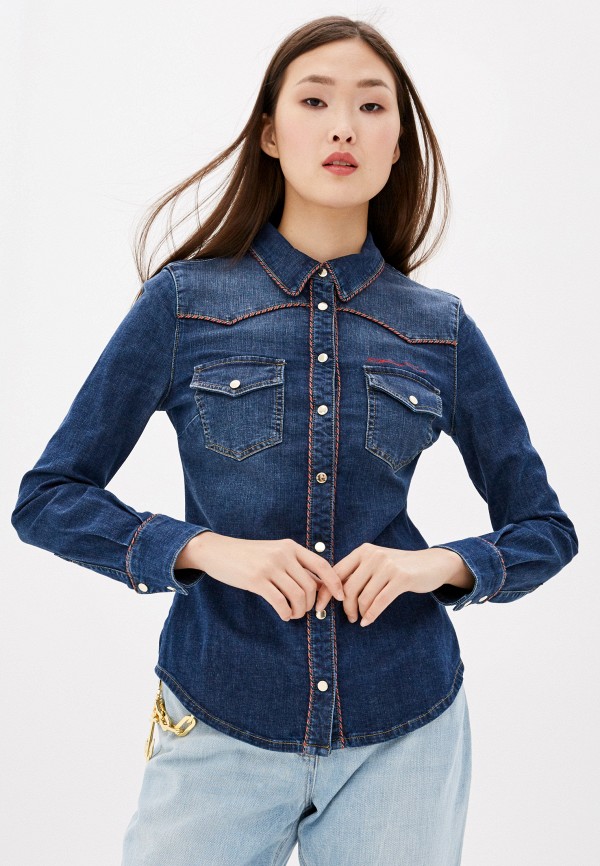 

Рубашка джинсовая Elisabetta Franchi, Синий, Elisabetta Franchi EL037EWHGVY7