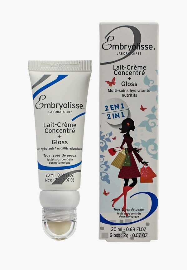 

Бальзам для губ Embryolisse, и молочко-крем концентрат 2 в 1, Прозрачный