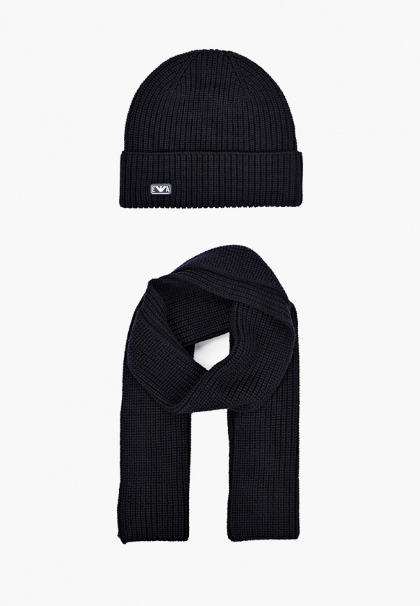 

Комплект Emporio Armani, Синий, шапка и шарф 20х150 см
