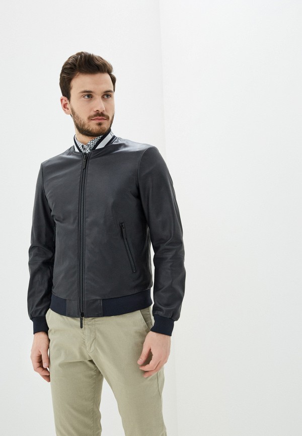 

Куртка кожаная Emporio Armani, Синий