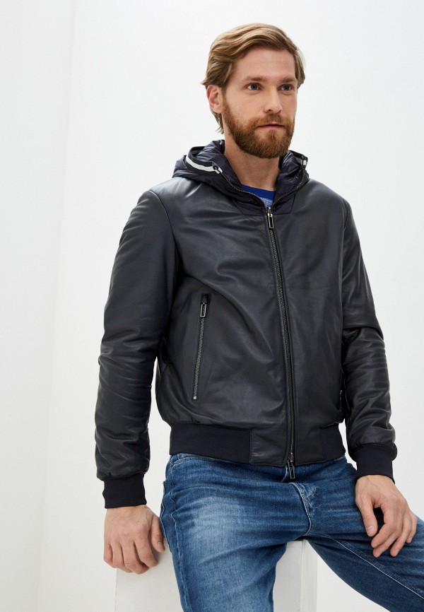 

Куртка кожаная Emporio Armani, Синий