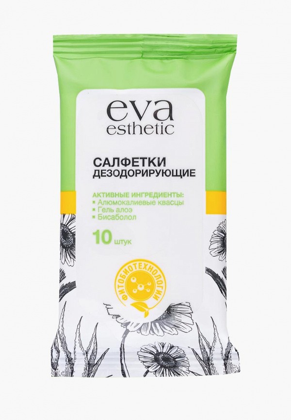 

Влажные салфетки Eva Esthetic, Прозрачный, дезодорирующие, 10 шт.