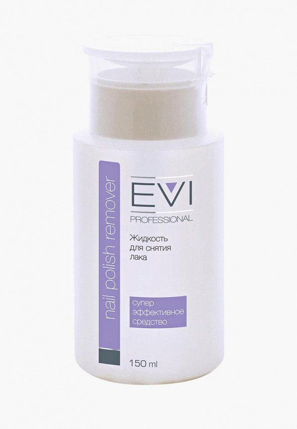 

Средство для снятия лака EVI Professional, Прозрачный, с ацетоном с помпой-дозатором 150 мл.