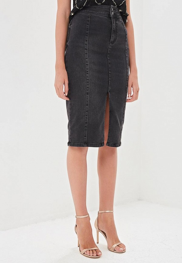 

Юбка джинсовая Free People, Черный, Free People FR045EWDGOE0