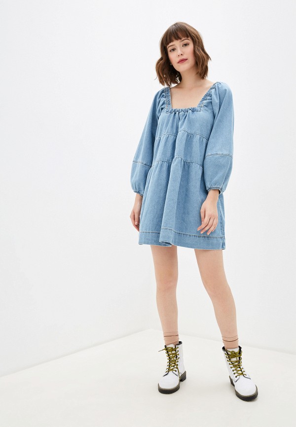 

Платье джинсовое Free People, Голубой, Free People FR045EWHHUQ6
