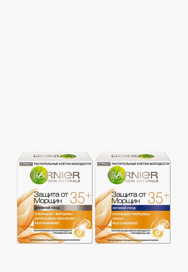 

Набор для ухода за лицом Garnier, Антивозрастной уход, Защита от морщин 35+:дневной крем для лица,50 мл и ночной крем для лица,50 мл, Прозрачный
