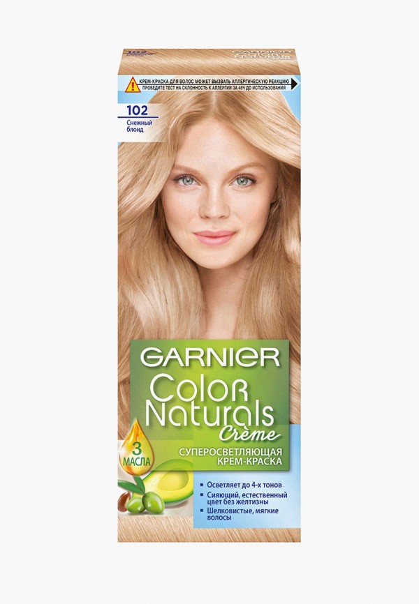 

Краска для волос Garnier, Бежевый, "Color Naturals", естественный цвет без желтизны, оттенок 102, Снежный Блонд, 148 г