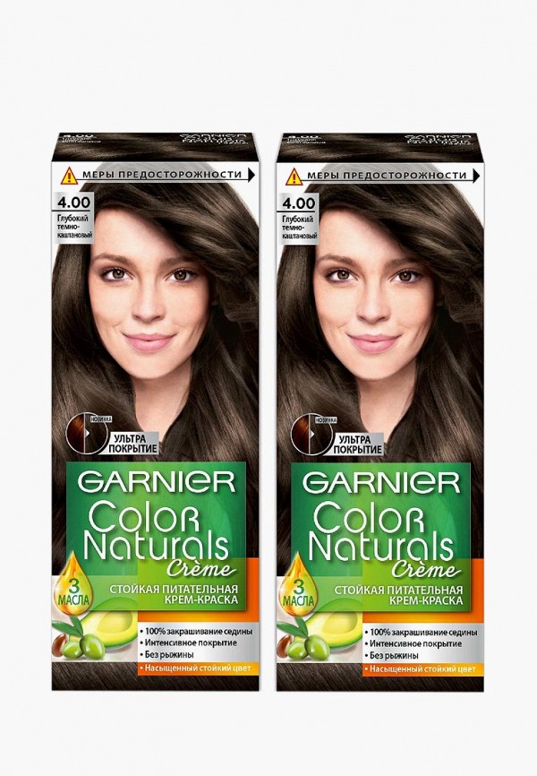 

Краска для волос Garnier, Коричневый, "Color Naturals",оттенок 4.00,Глубокий темн-каштановый,2шт
