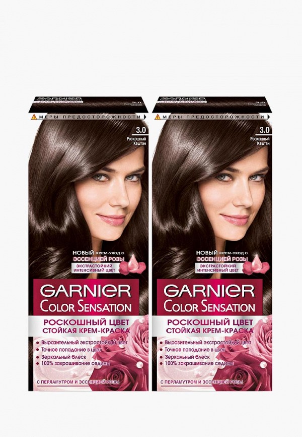 

Краска для волос Garnier, Коричневый, "Color Sensation, Роскошь цвета", оттенок 3.0, Роскошный каштан, 2 шт