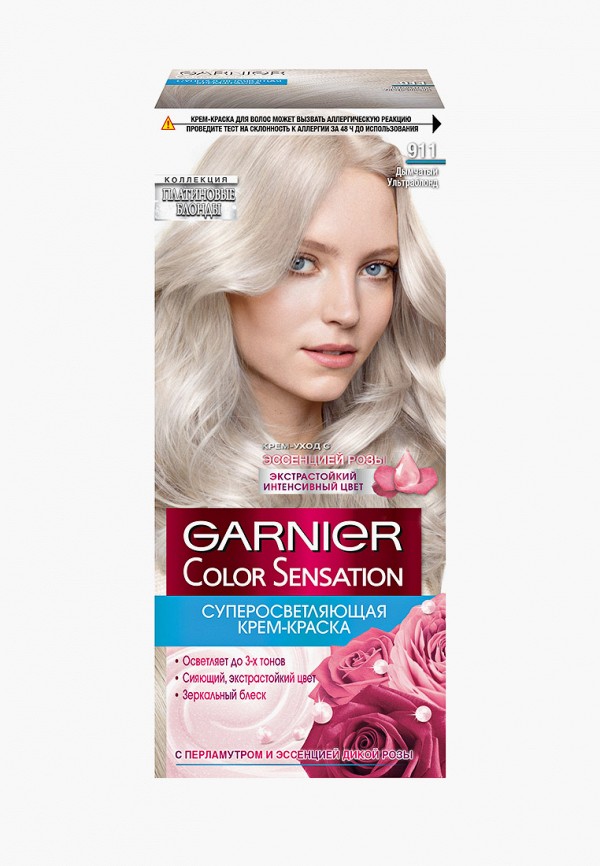 

Краска для волос Garnier, Серый, "Color Sensation, Платиновый Блонд", 911, Дымчатый Ультраблонд, 110 мл.