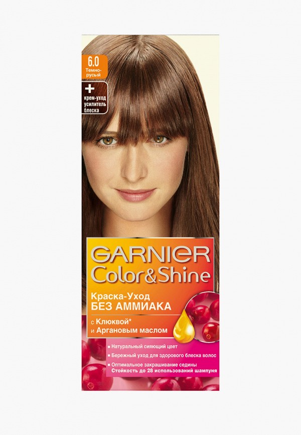 

Краска для волос Garnier, "Color&Shine" без аммиака, оттенок 6.0, Темно-русый