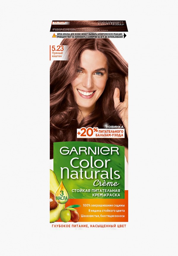 

Краска для волос Garnier, Прозрачный, -крем, "Color Naturals", оттенок 5.23, Пряный каштан