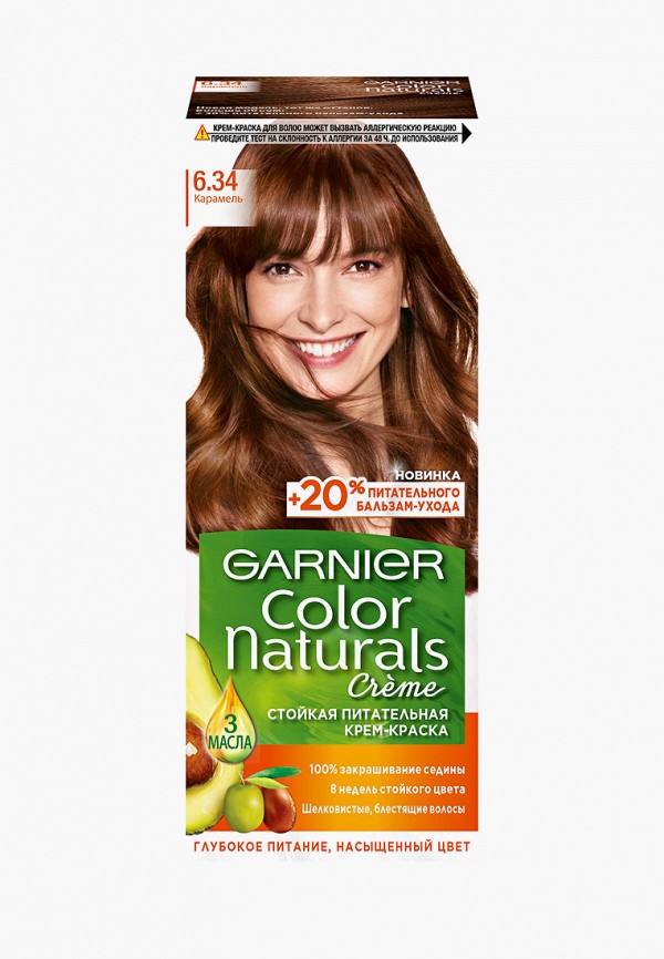 

Краска для волос Garnier, "Color Naturals", оттенок 6.34, Карамель