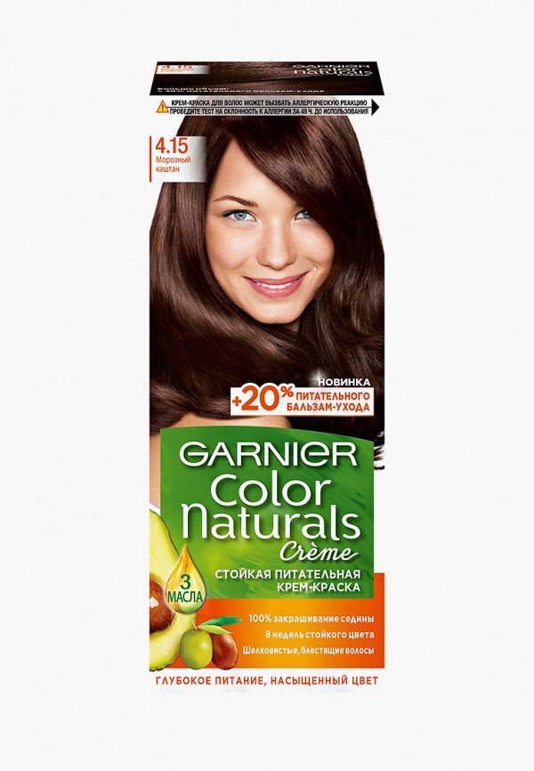 

Краска для волос Garnier, Белый, "Color Naturals", оттенок 4.15, Морозный каштан