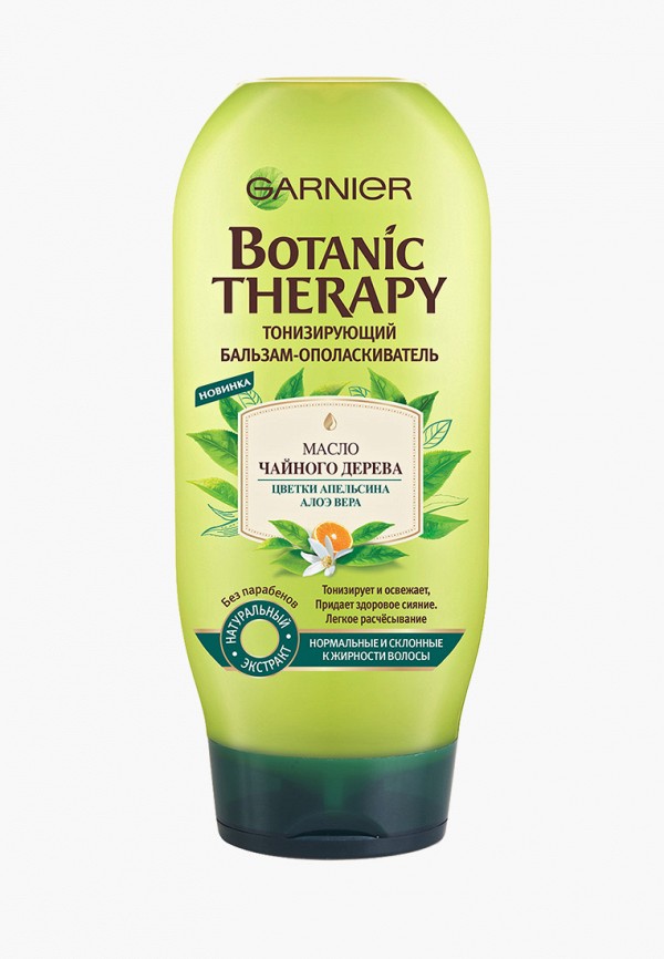 

Бальзам для волос Garnier, Белый, Botanic Therapy,Масло чайного дерева, цветки апельсина, алоэ вера для нормальных и склонных к жирности волос, 200 мл