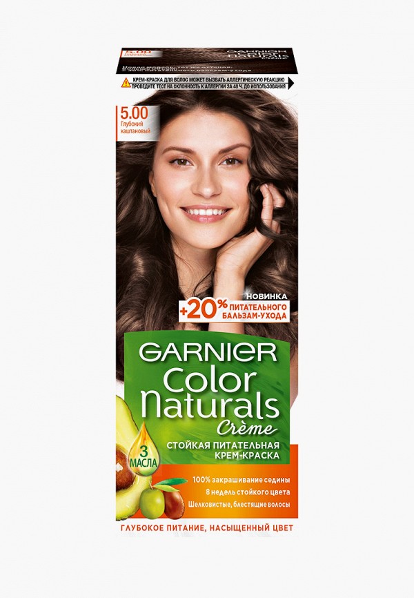 

Краска для волос Garnier, "Color Naturals", оттенок 5.00, Глубокий каштановый