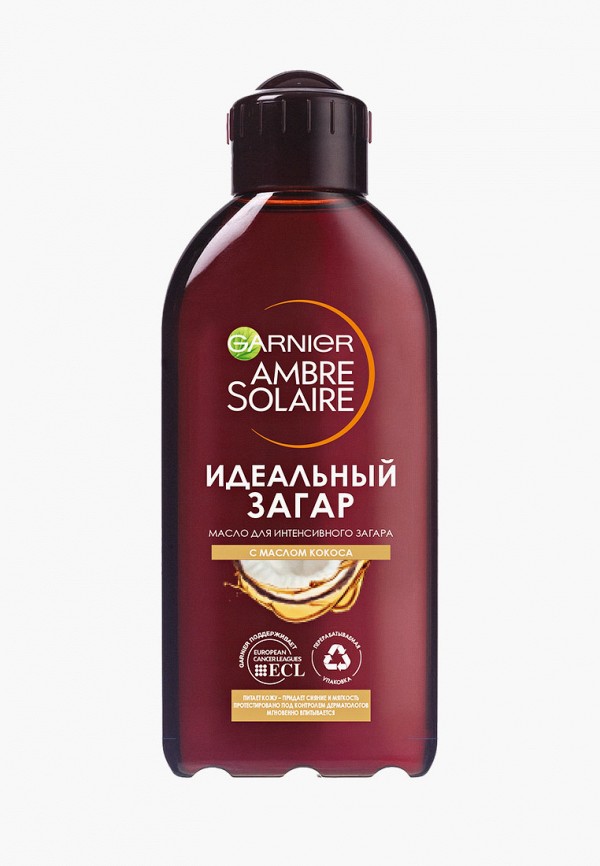 

Масло для загара Garnier, Прозрачный, "Ambre Solaire"с маслом кокоса, питающее, смягчающее, придает сияние, 200мл
