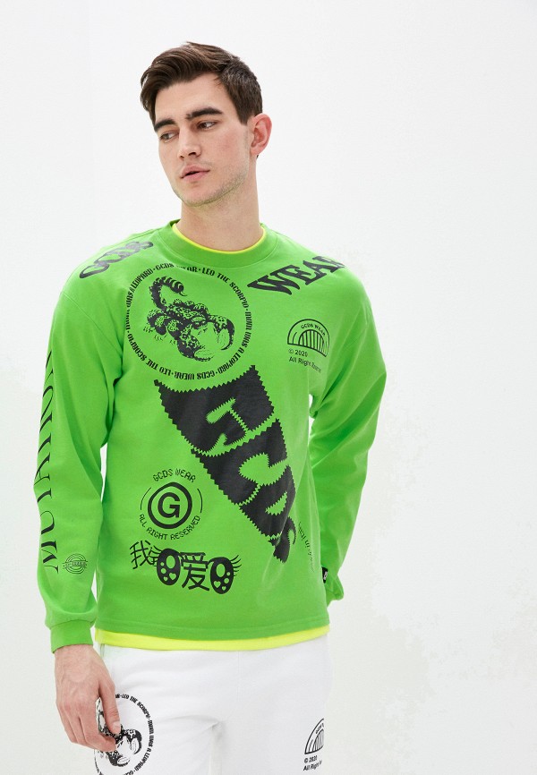 

Лонгслив GCDS, Зеленый, ELEMENTS LONG SLEEVES TEE