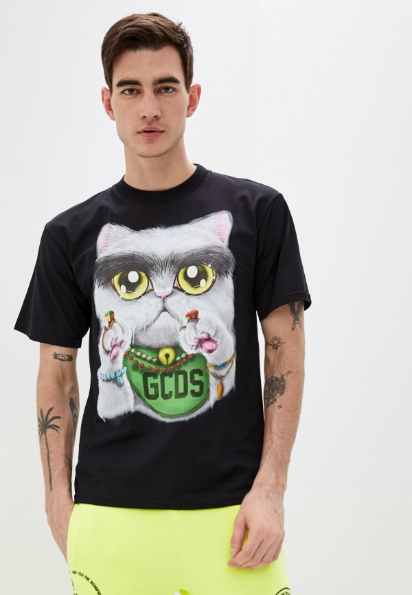 

Футболка GCDS, Черный, HUGE CAT TEE