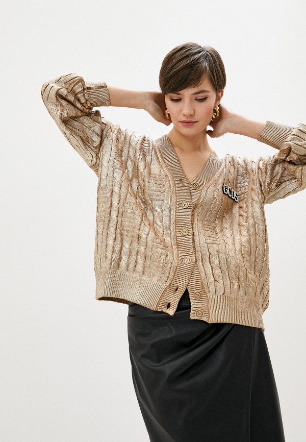 

Кардиган GCDS, Золотой, LOG REVIVAL CARDIGAN