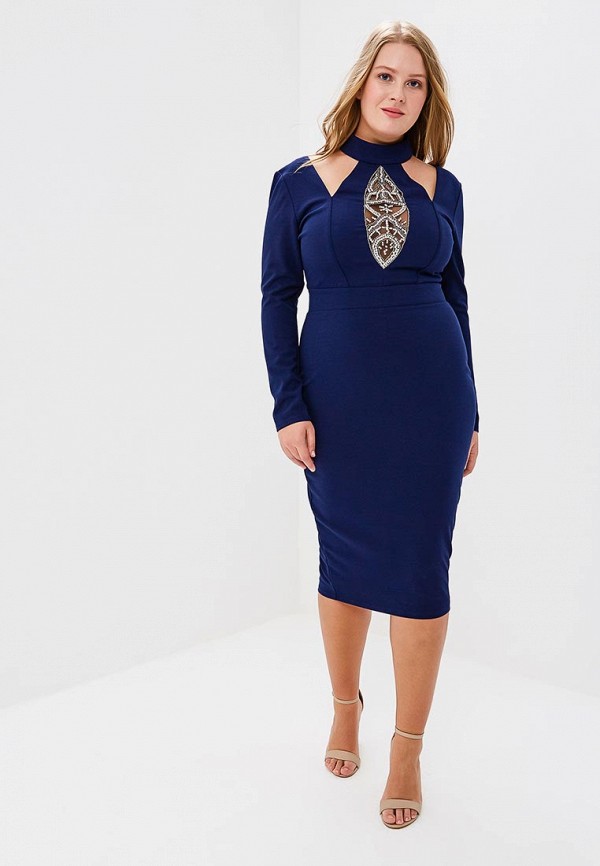 

Платье Goddiva Size Plus, Синий