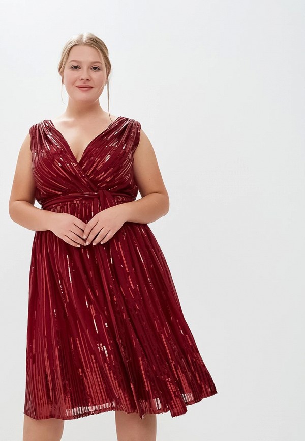 

Платье Goddiva Size Plus, Бордовый