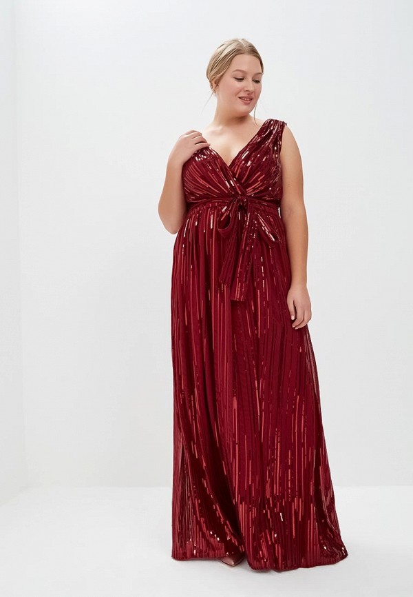 

Платье Goddiva Size Plus, Бордовый
