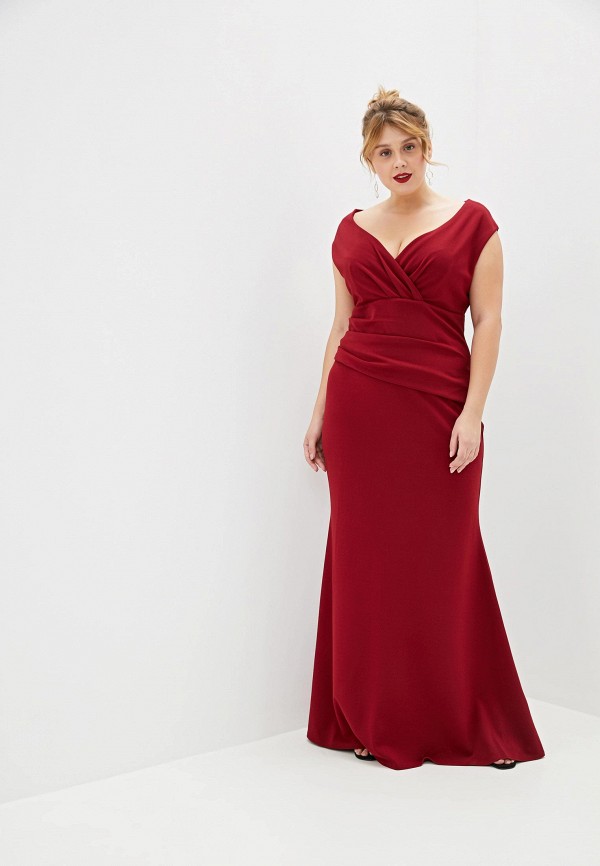 

Платье Goddiva Size Plus, Бордовый