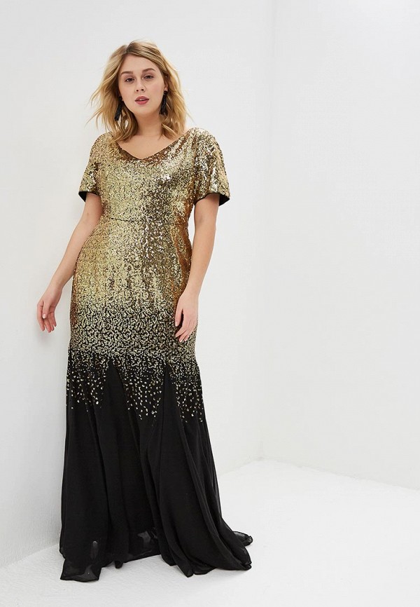 

Платье Goddiva Size Plus, Goddiva Size Plus GO015EWEQJT0, Золотой