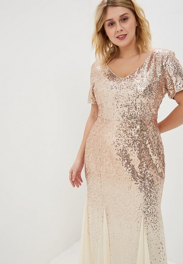 

Платье Goddiva Size Plus; Goddiva Size Plus GO015EWEQJT1, Золотой