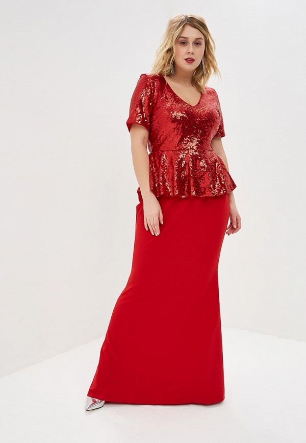 

Платье Goddiva Size Plus, Красный, Goddiva Size Plus GO015EWEQJT3