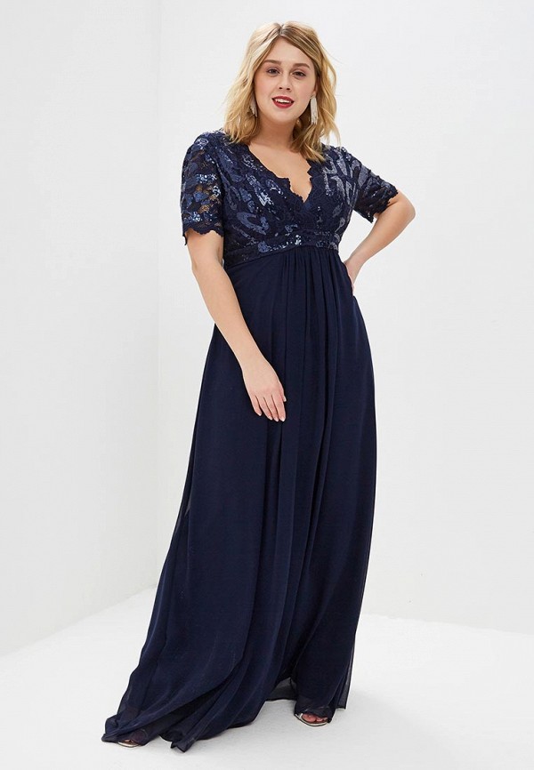 

Платье Goddiva Size Plus, Goddiva Size Plus GO015EWEQJT7, Синий