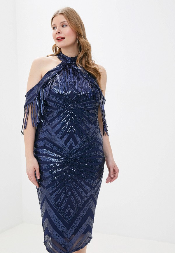 

Платье Goddiva Size Plus, Синий