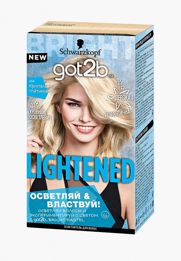 

Краска для волос Got2B, GOT2B, Осветлитель, LIGHTENED 00А Кристальный платиновый, 122, 5 мл, Белый