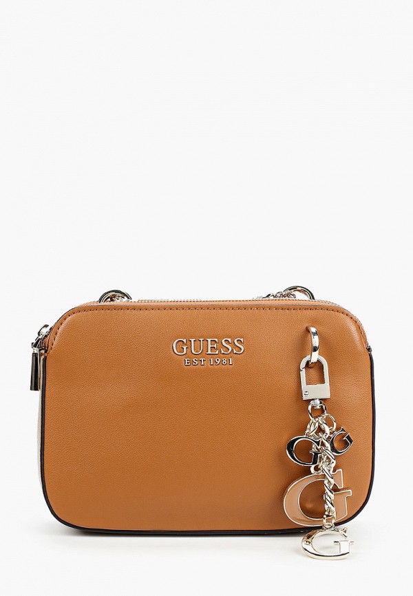 

Сумка Guess, Коричневый, с брелоком