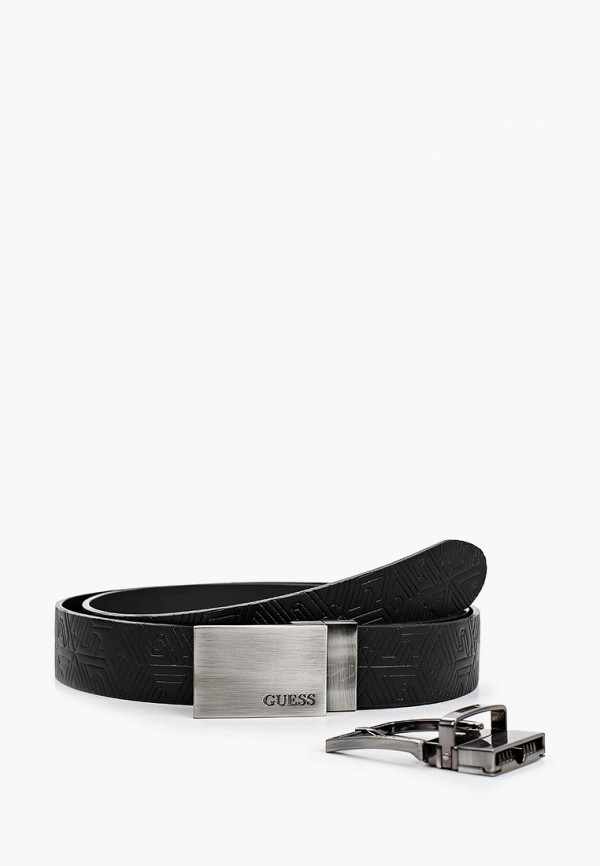 

Ремень Guess, Черный, с двумя пряжками, Gift Box