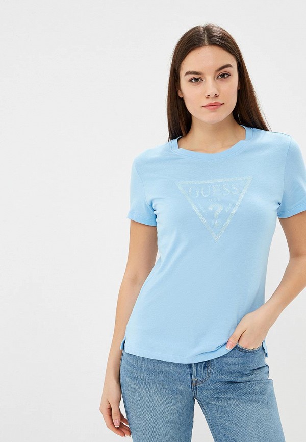 

Футболка Guess Jeans, Guess Jeans GU644EWDKOI8, Голубой