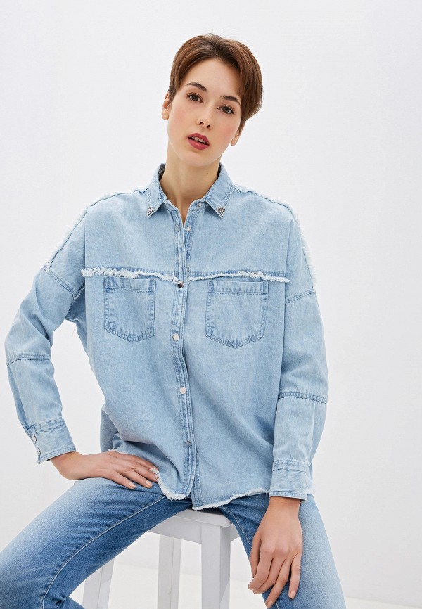 

Рубашка джинсовая Guess Jeans, Голубой, Parisian Shirt Raw Cut