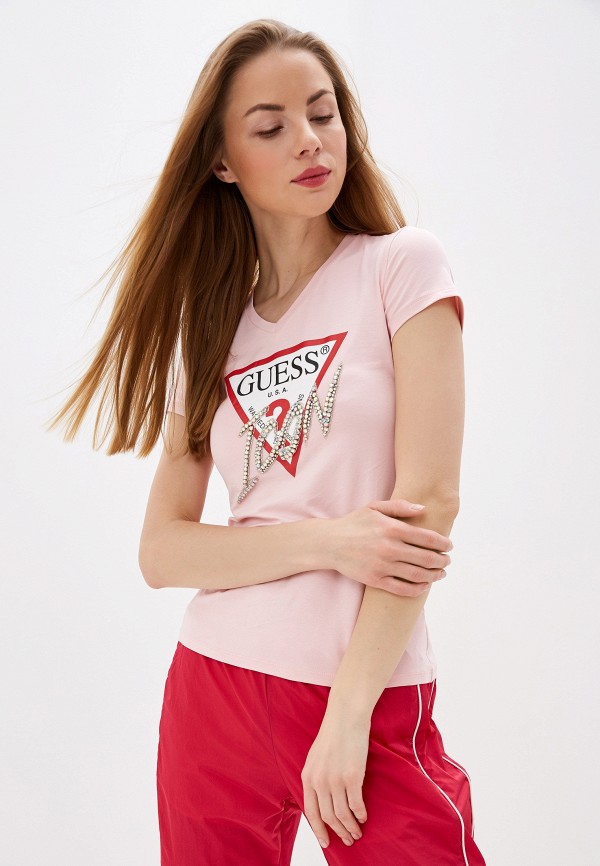 

Футболка Guess Jeans, Розовый