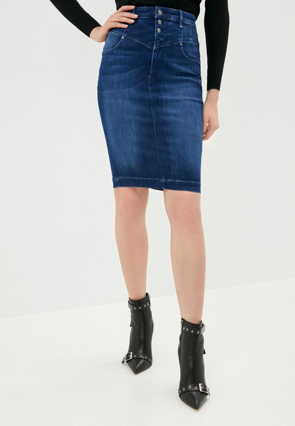 

Юбка джинсовая Guess Jeans, Синий, CORSET MIDI SKIRT POWER