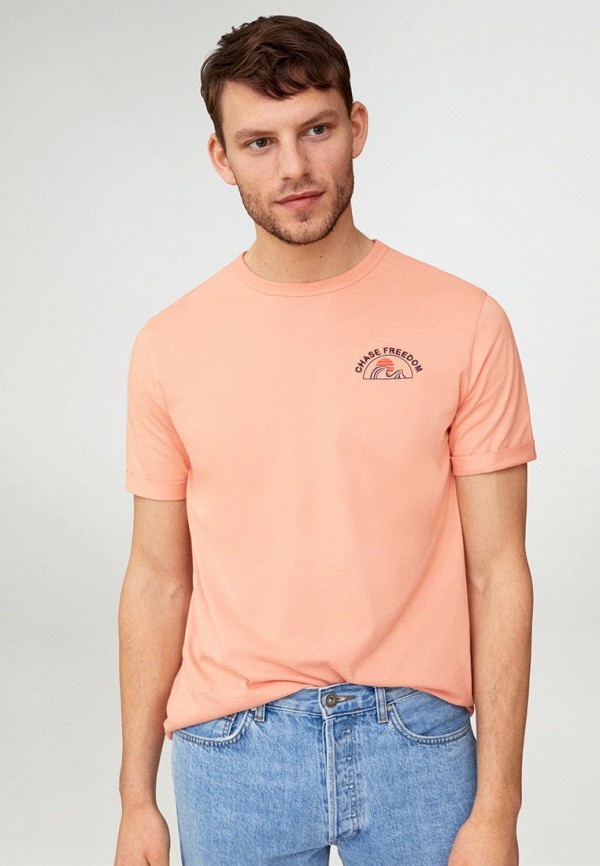 

Футболка Mango Man, Коралловый, Mango Man HE002EMJKOI0
