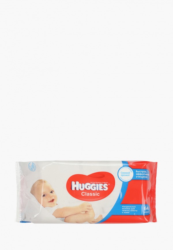 

Влажные салфетки Huggies, Белый, детские, Classic, 64 шт