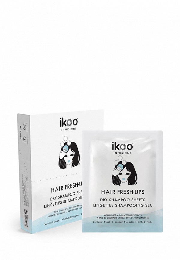

Сухой шампунь ikoo, Белый, infusions Hair Fresh-Ups салфетки Саше, 8 шт