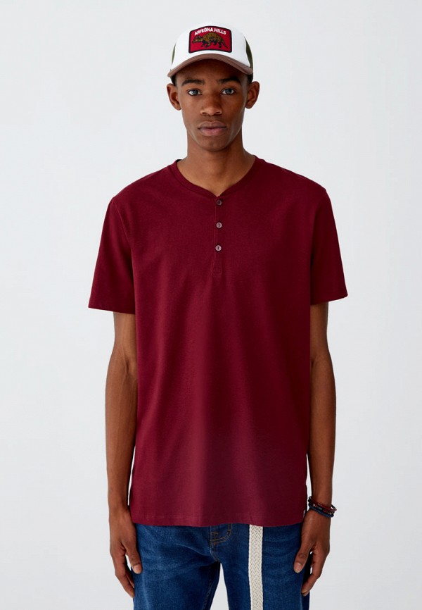

Футболка Pull&Bear, Бордовый, Join Life