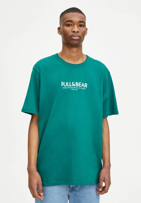 

Футболка Pull&Bear, Бирюзовый, Join Life