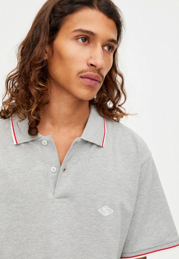 

Поло Pull&Bear, Серый, Join Life