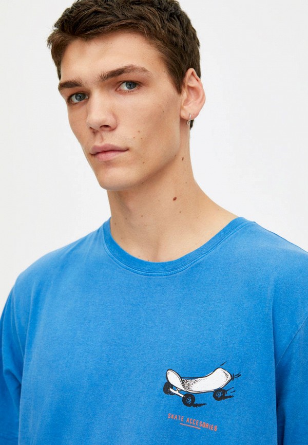 

Футболка Pull&Bear, Голубой, Join Life