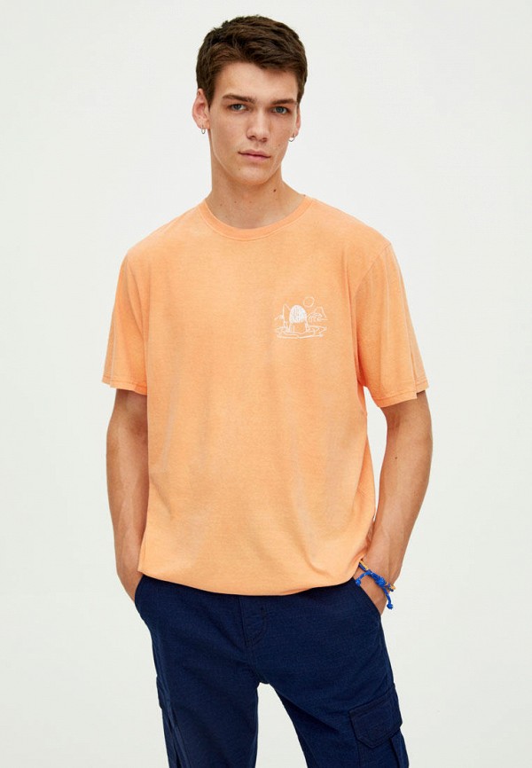 

Футболка Pull&Bear, Оранжевый, Join Life