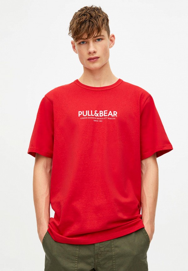 

Футболка Pull&Bear, Красный, Join Life